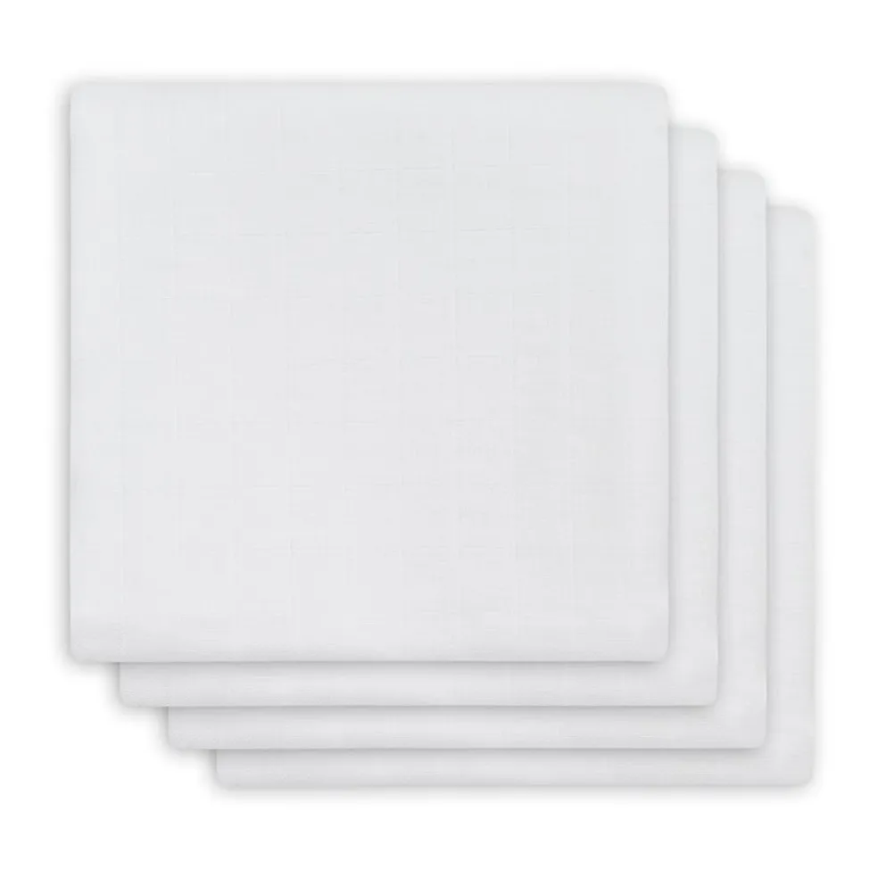 Jollein Bambus Mulltücher Weiß 70x70 cm 4er Pack