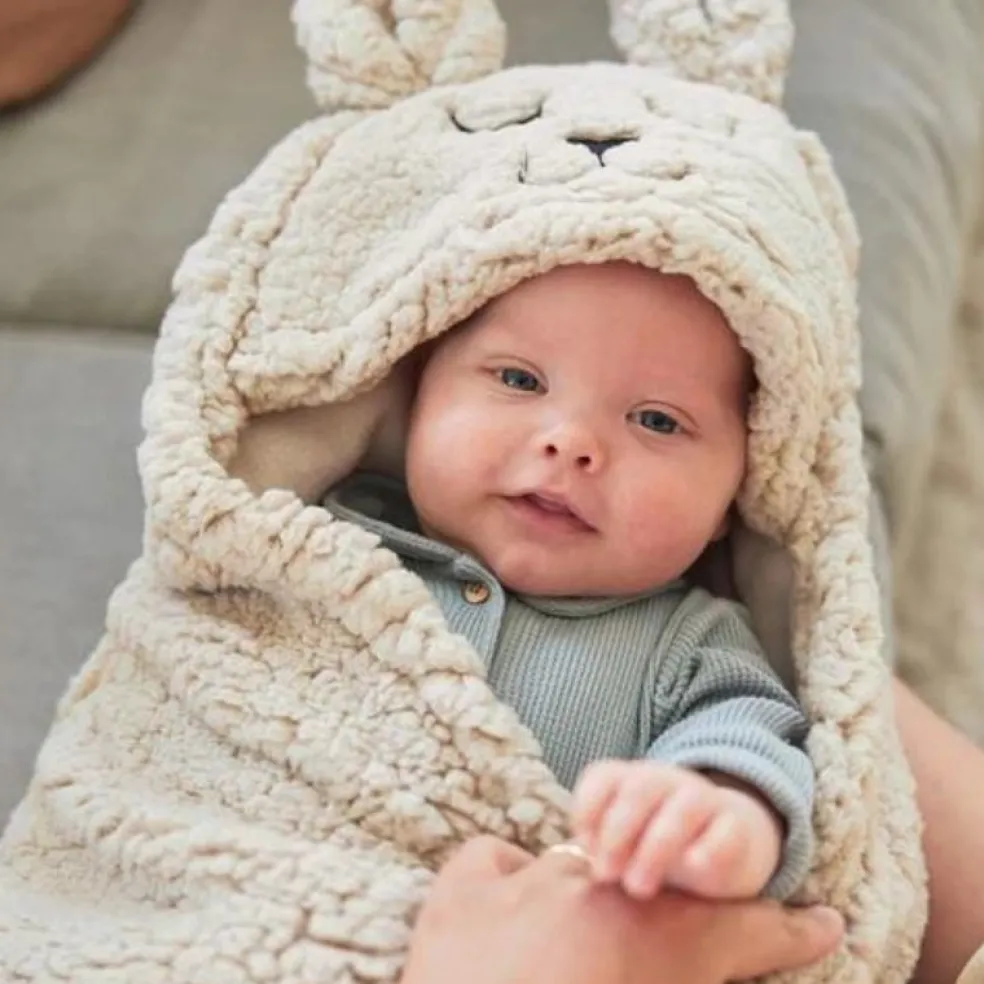 Jollein Einschlagdecke Bunny Beige Nougat 100 x 105 cm