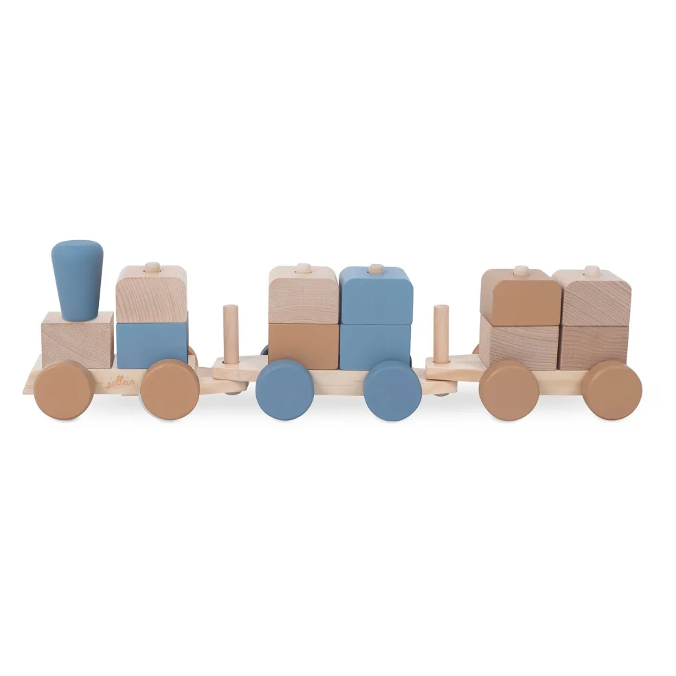 Jollein Eisenbahn Zug mit Steckformen Blau
