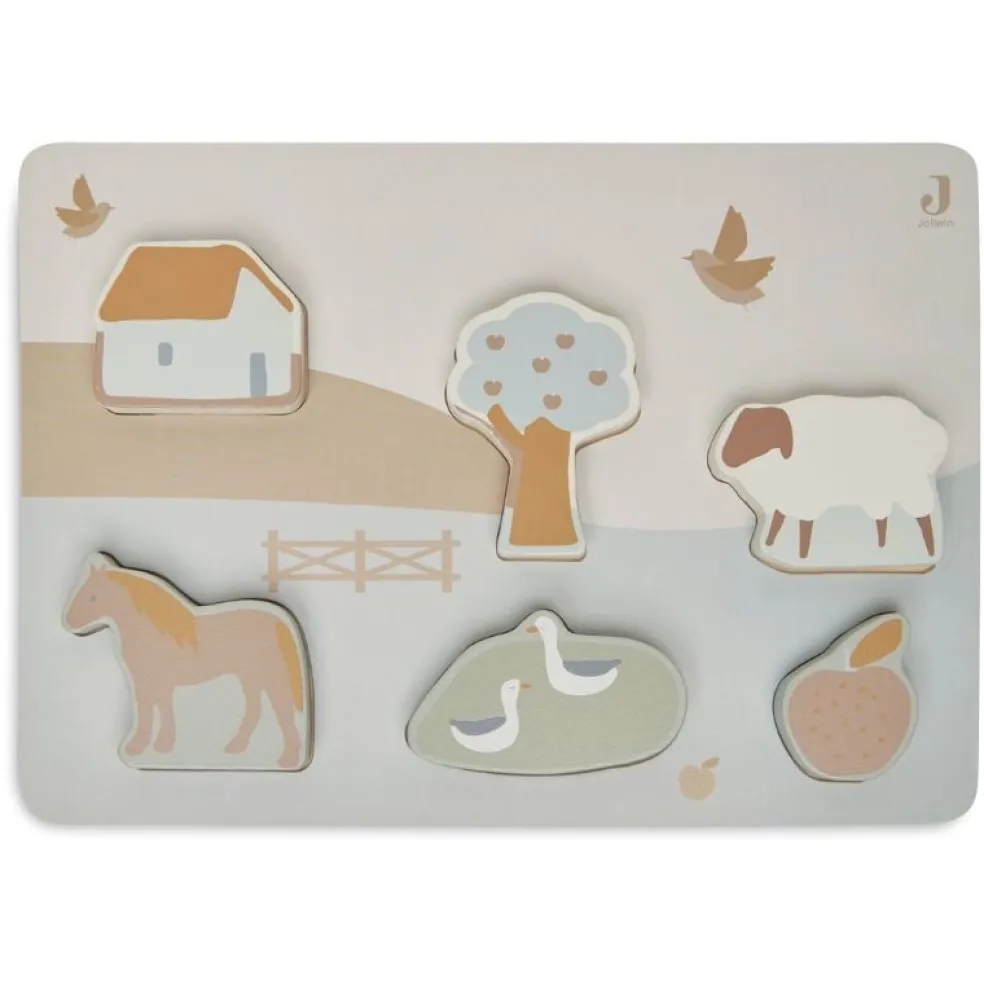 Jollein Holz Puzzle Farm 6 Teile