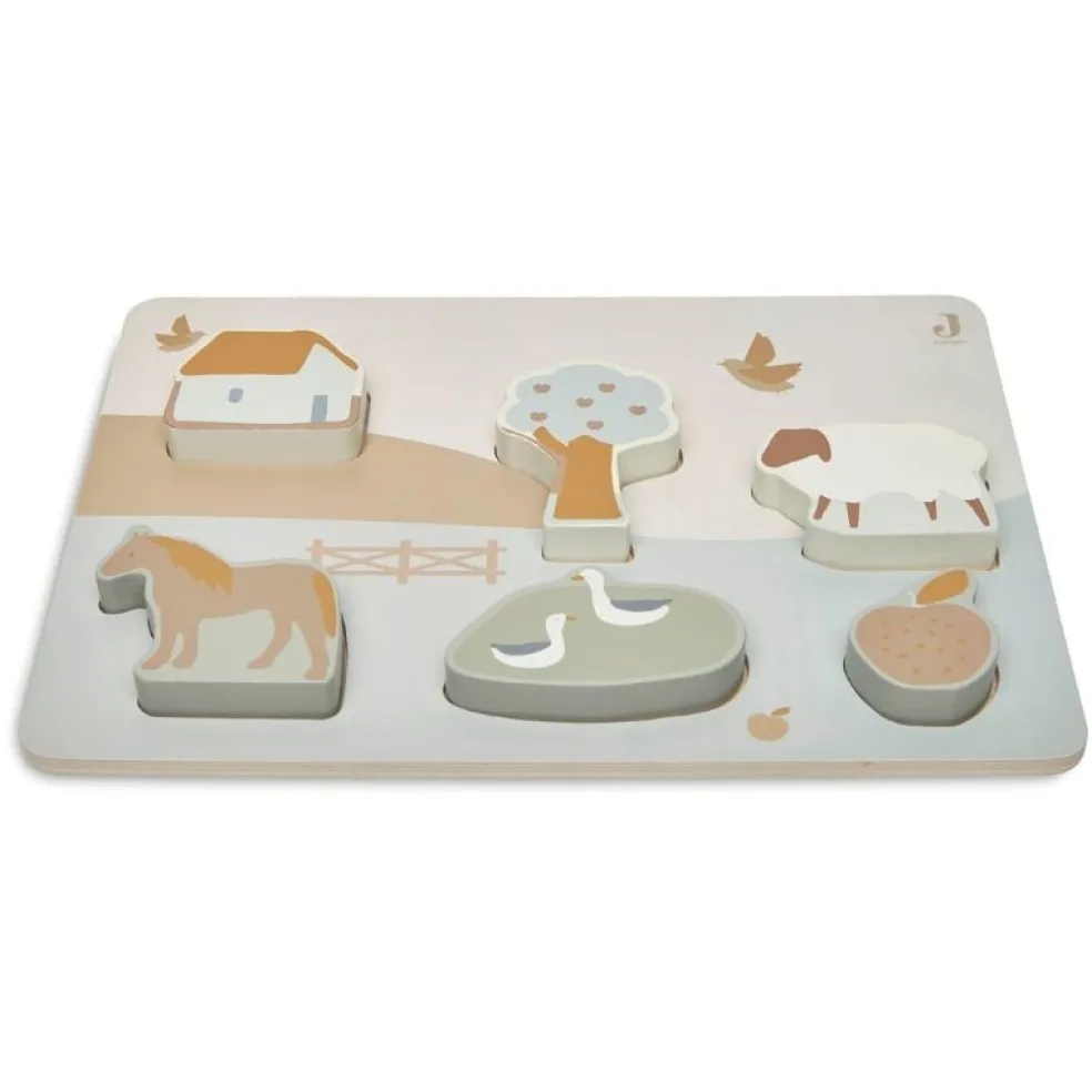 Jollein Holz Puzzle Farm 6 Teile