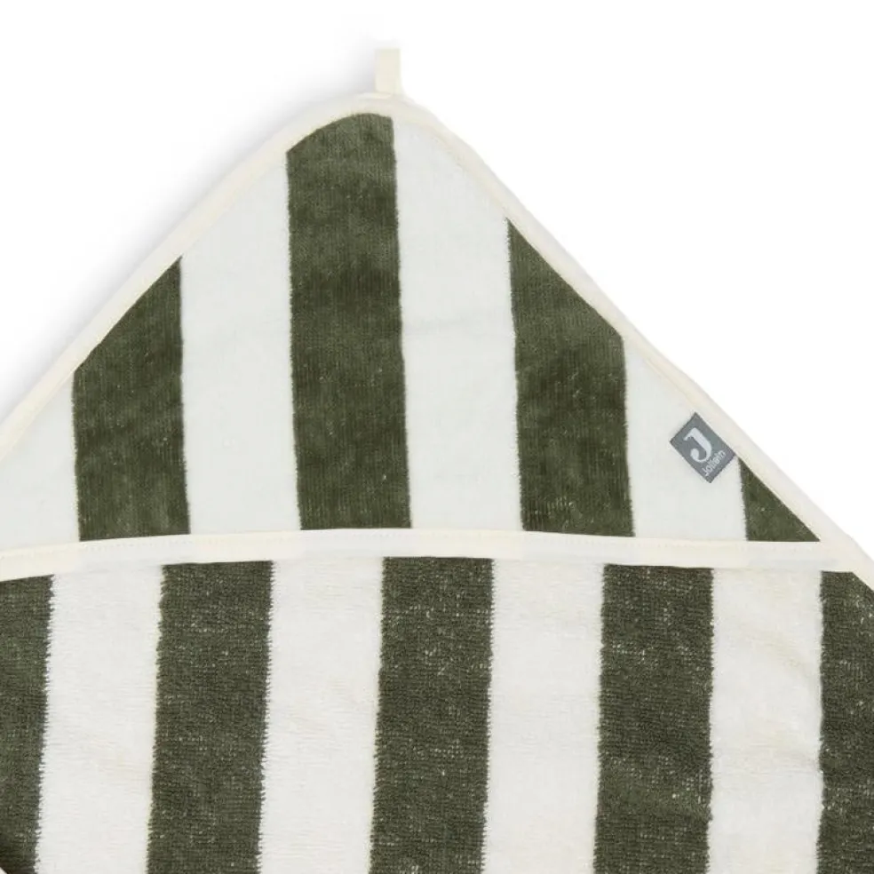Jollein Kapuzenhandtuch Stripe Leaf Green Grün