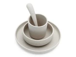 Jollein Kindergeschirr Silikon Nougat 4-Teilig