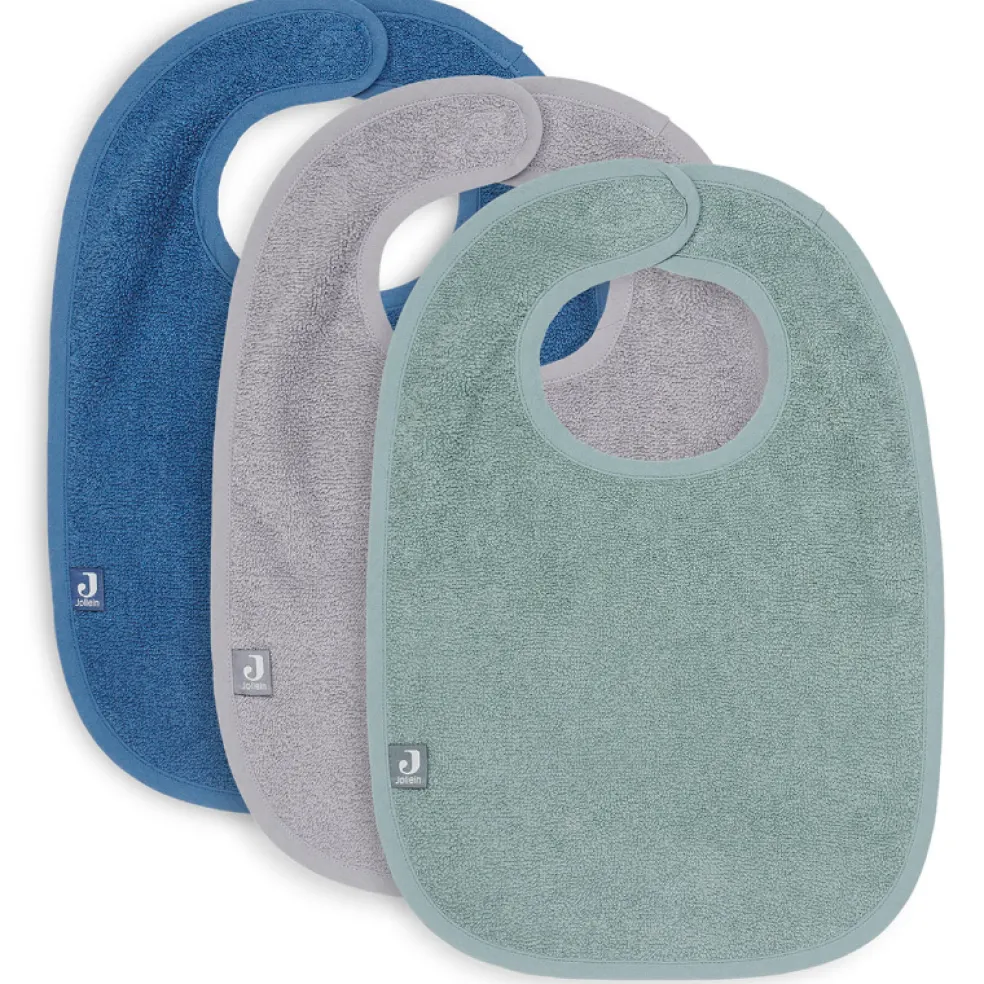 Jollein Lätzchen Blau Grau Grün 3er-Pack