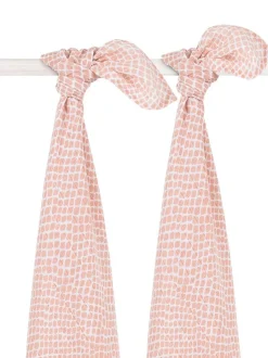 Jollein Mulltücher Snake Rosa 115x115 cm 2er Pack