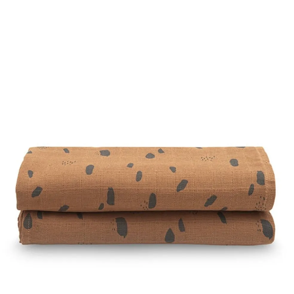 Jollein Mulltücher Spot Karamell 115x115 cm 2er Pack