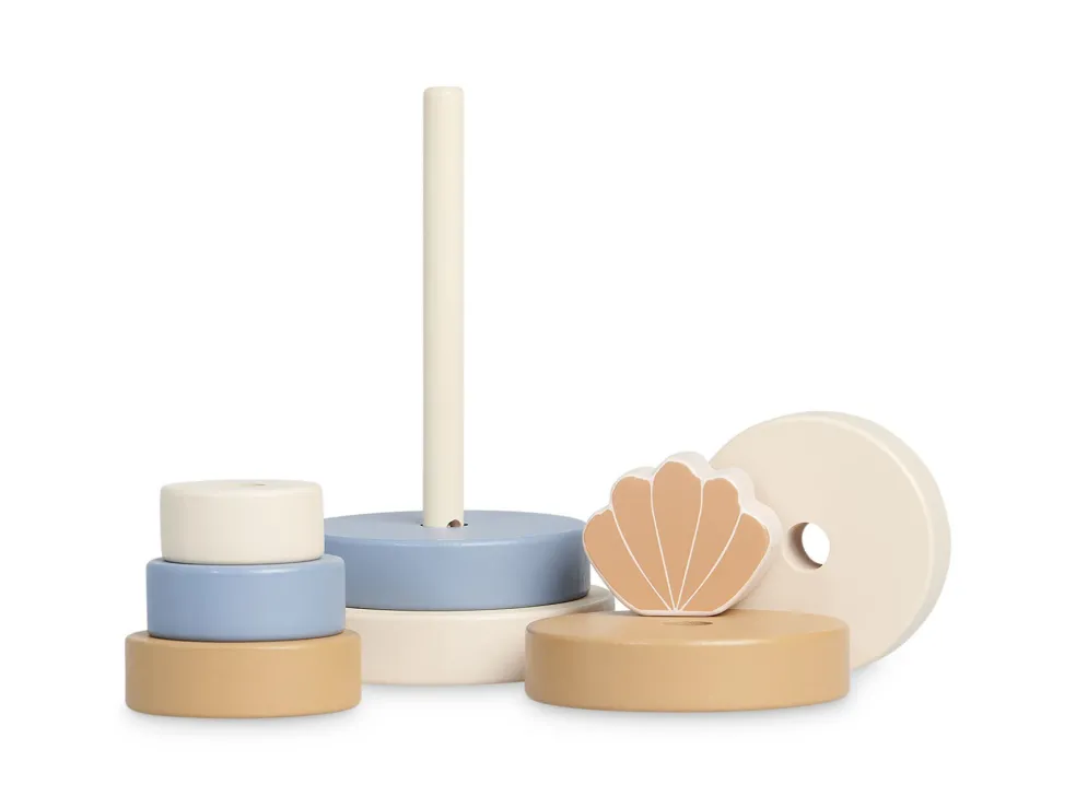 Jollein Stapelturm Holz Shell Blue Blau
