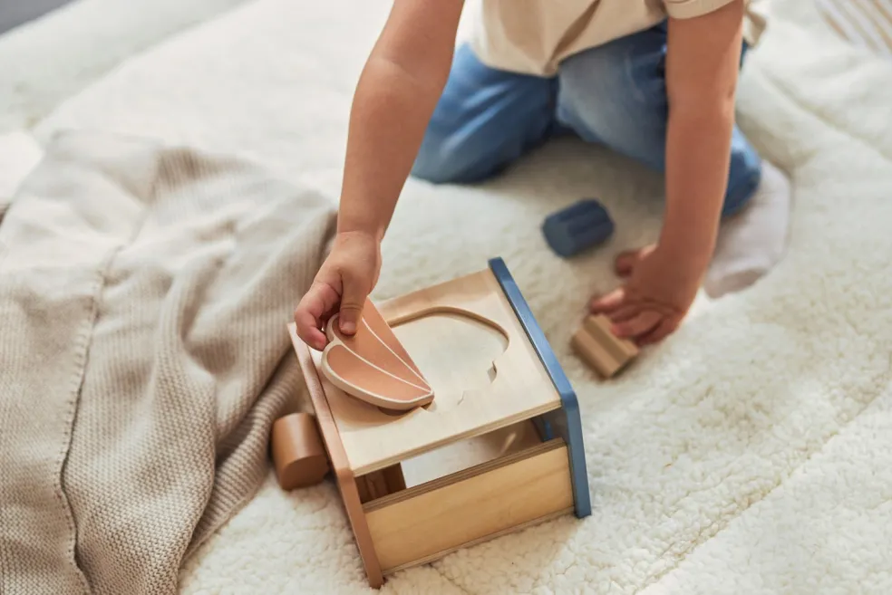 Jollein Steckspiel Holz Shell Blue