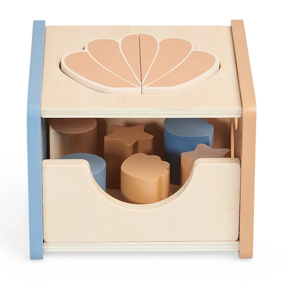 Jollein Steckspiel Holz Shell Blue