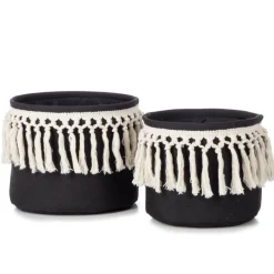KidsDepot Aufbewahrungskorb-Set Bobbi Schwarz