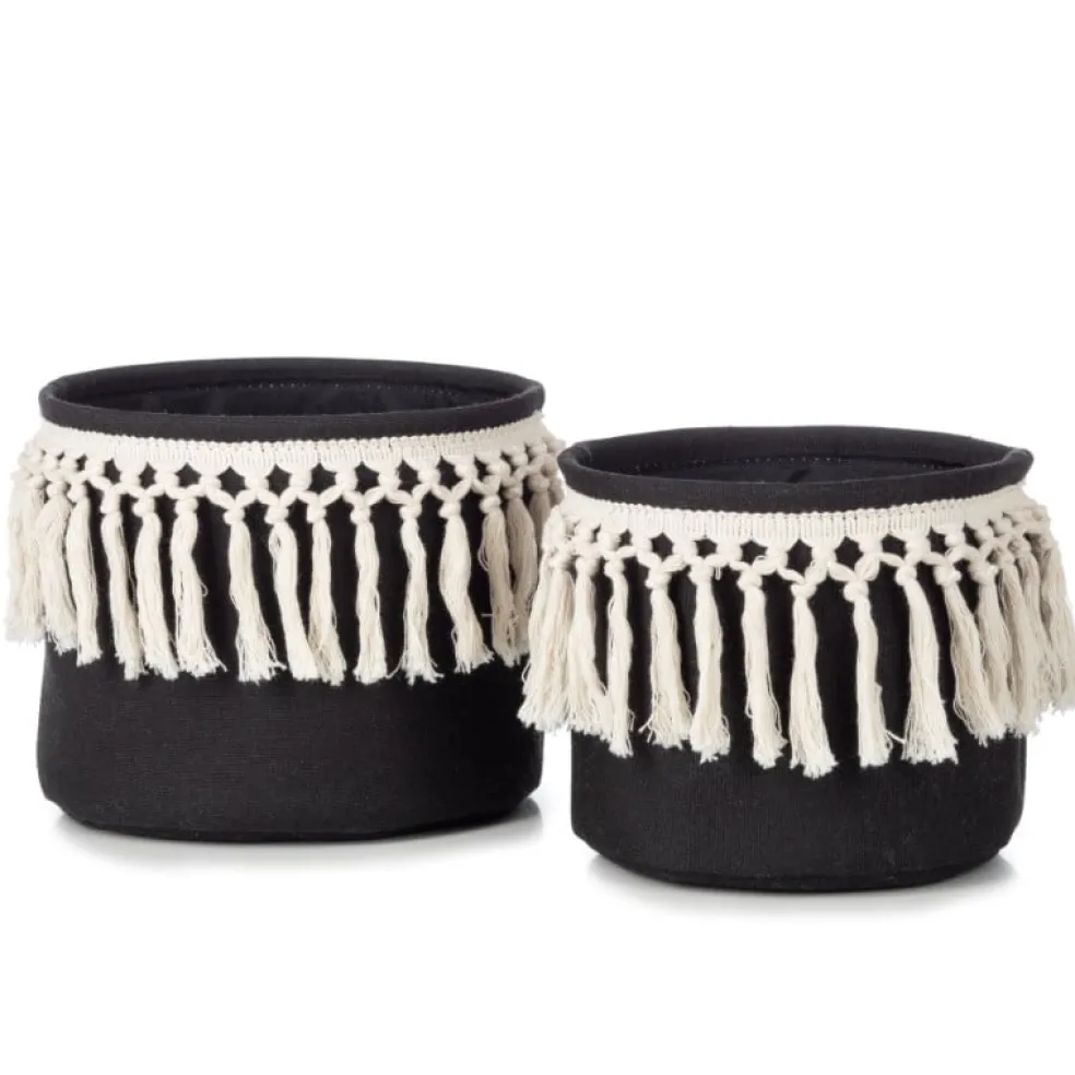 KidsDepot Aufbewahrungskorb-Set Bobbi Schwarz