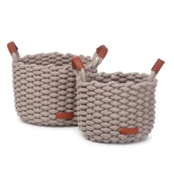 KidsDepot Aufbewahrungskorb-Set Korbo Grau Medium