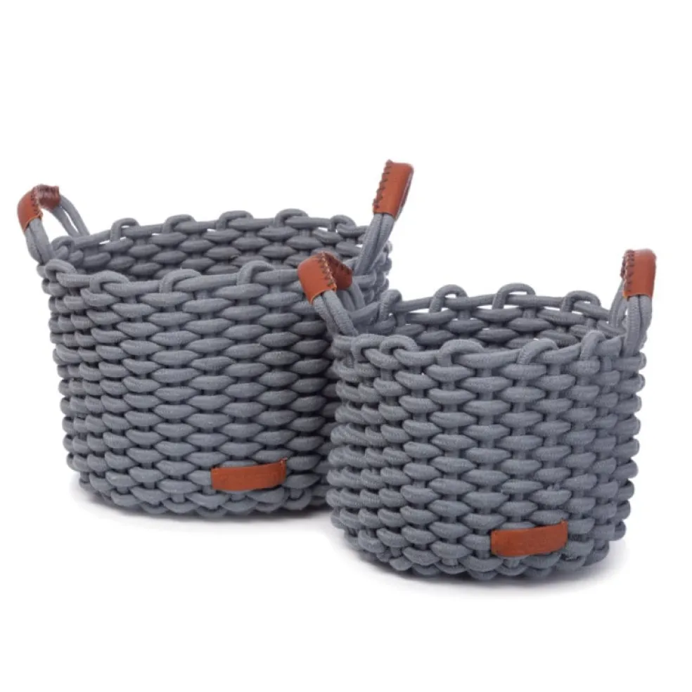KidsDepot Aufbewahrungskorb-Set Korbo Mist Grau Medium