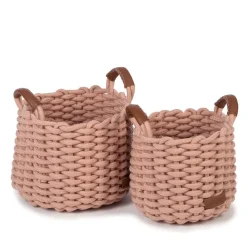 KidsDepot Aufbewahrungskorb-Set Korbo Rosa Medium
