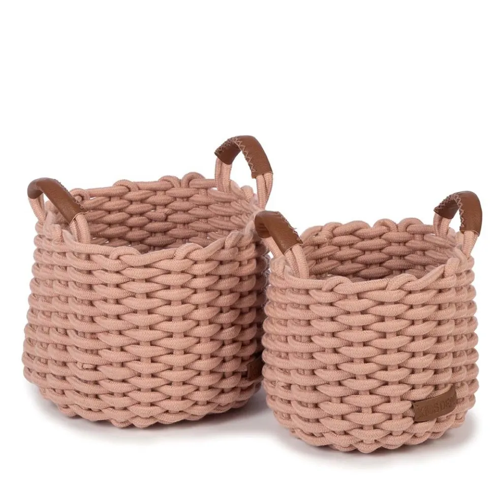 KidsDepot Aufbewahrungskorb-Set Korbo Rosa Medium
