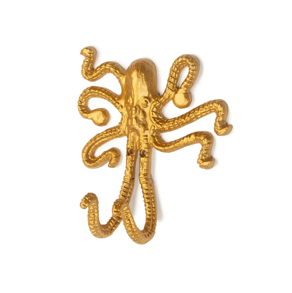 KidsDepot Wandhaken Oktopus Gold Okki 14 cm