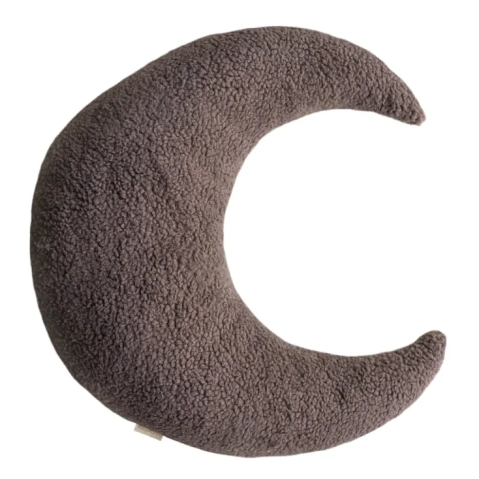 KidsDepot Zierkissen Mond Luna Dunkelbraun