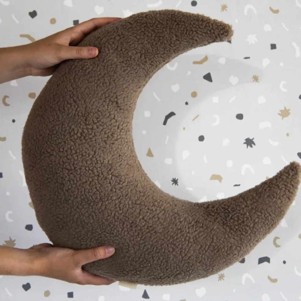 KidsDepot Zierkissen Mond Luna Dunkelbraun