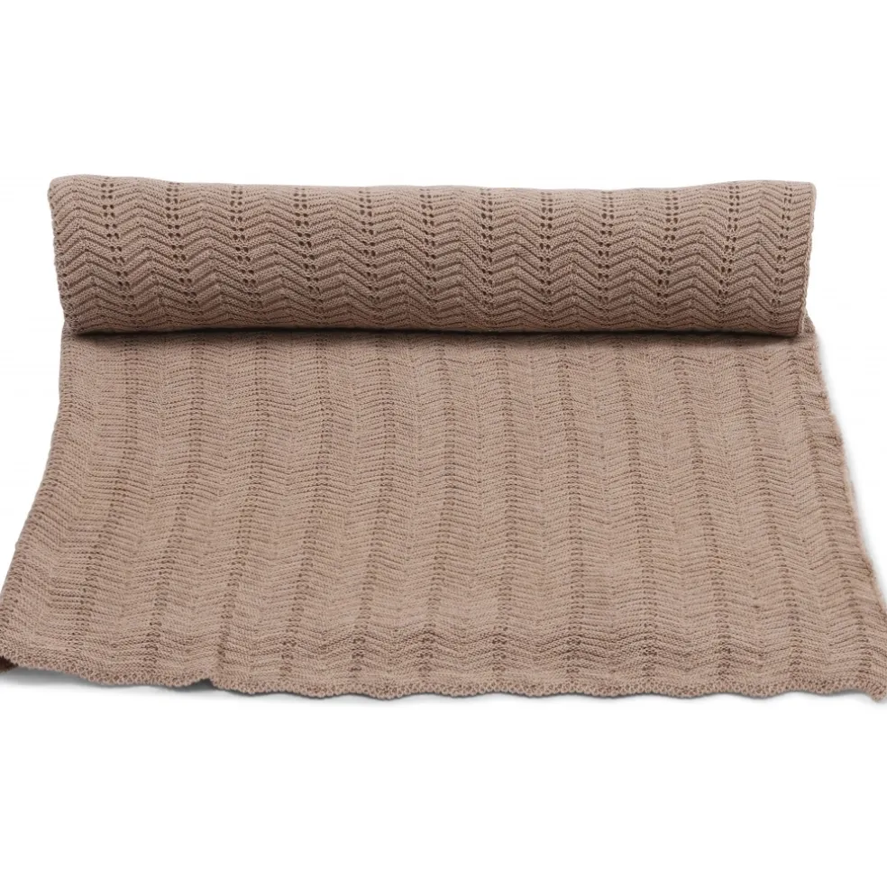 Konges Sløjd Babydecke Pointelle Deux Brown Melange 100 x 70 cm