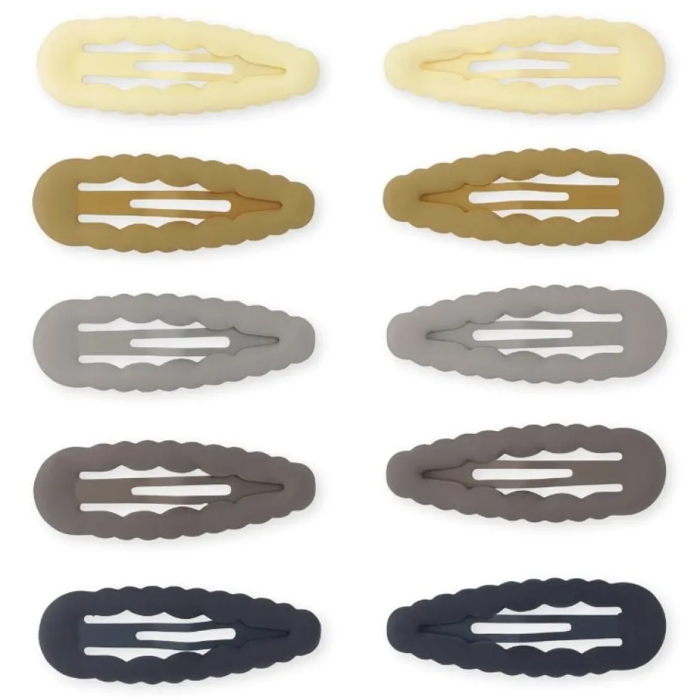 Konges Sløjd Haarspange Scallop Blau 10er Set