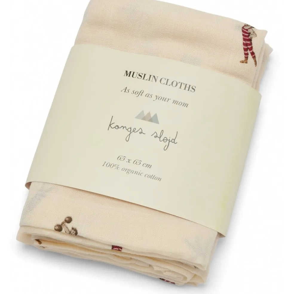 Konges Sløjd Mulltuch-Set Strong Man Beige 3er Pack
