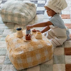 Lorena Canals Pouf Vichy Gelb Little Chefs