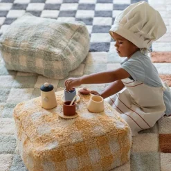 Lorena Canals Pouf Vichy Blau Little Chefs