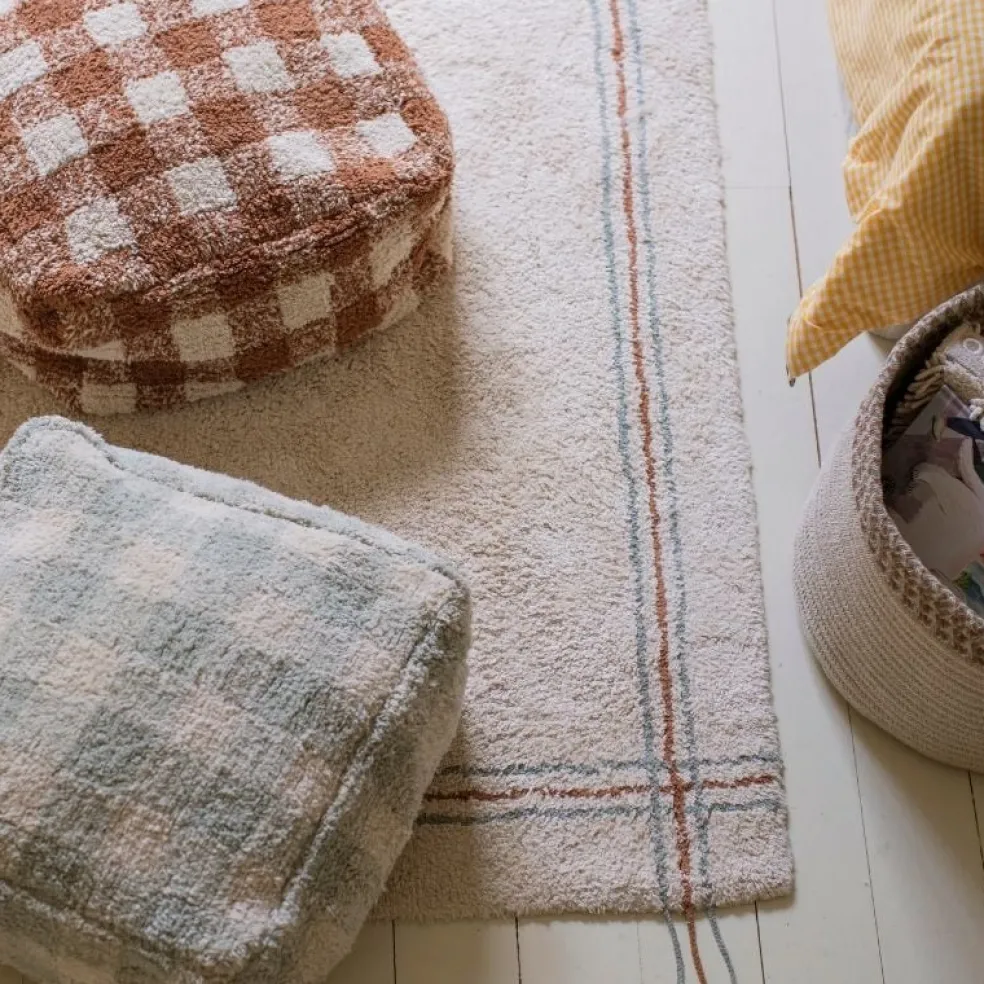 Lorena Canals Pouf Vichy Blau Little Chefs