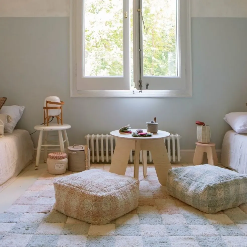 Lorena Canals Pouf Vichy Blau Little Chefs