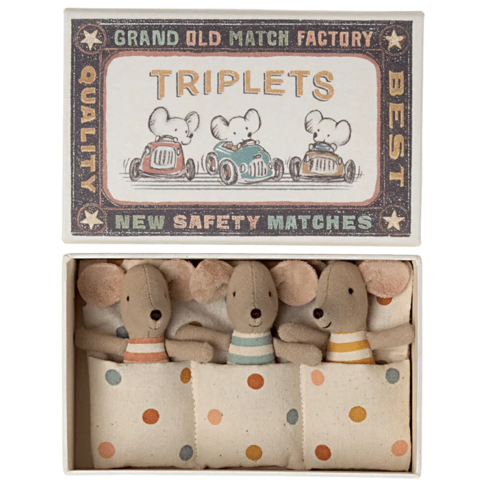 Maileg Baby Mäuse Drillinge in Box