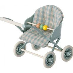 Maileg Kinderwagen Baby Maus My Blau