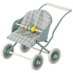Maileg Kinderwagen Baby Maus My Blau