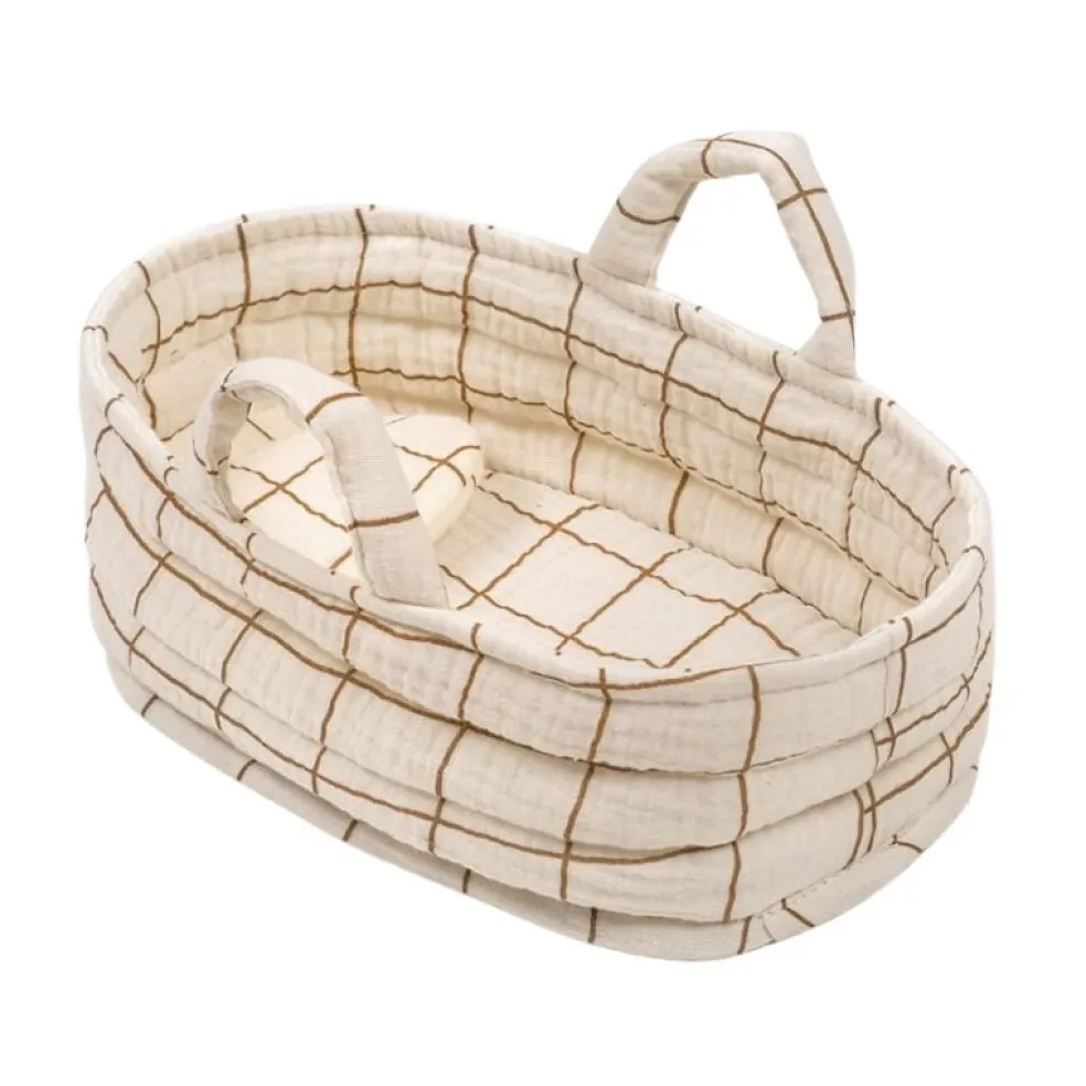 Minikane Puppen-Tragekorb Beige 17 cm