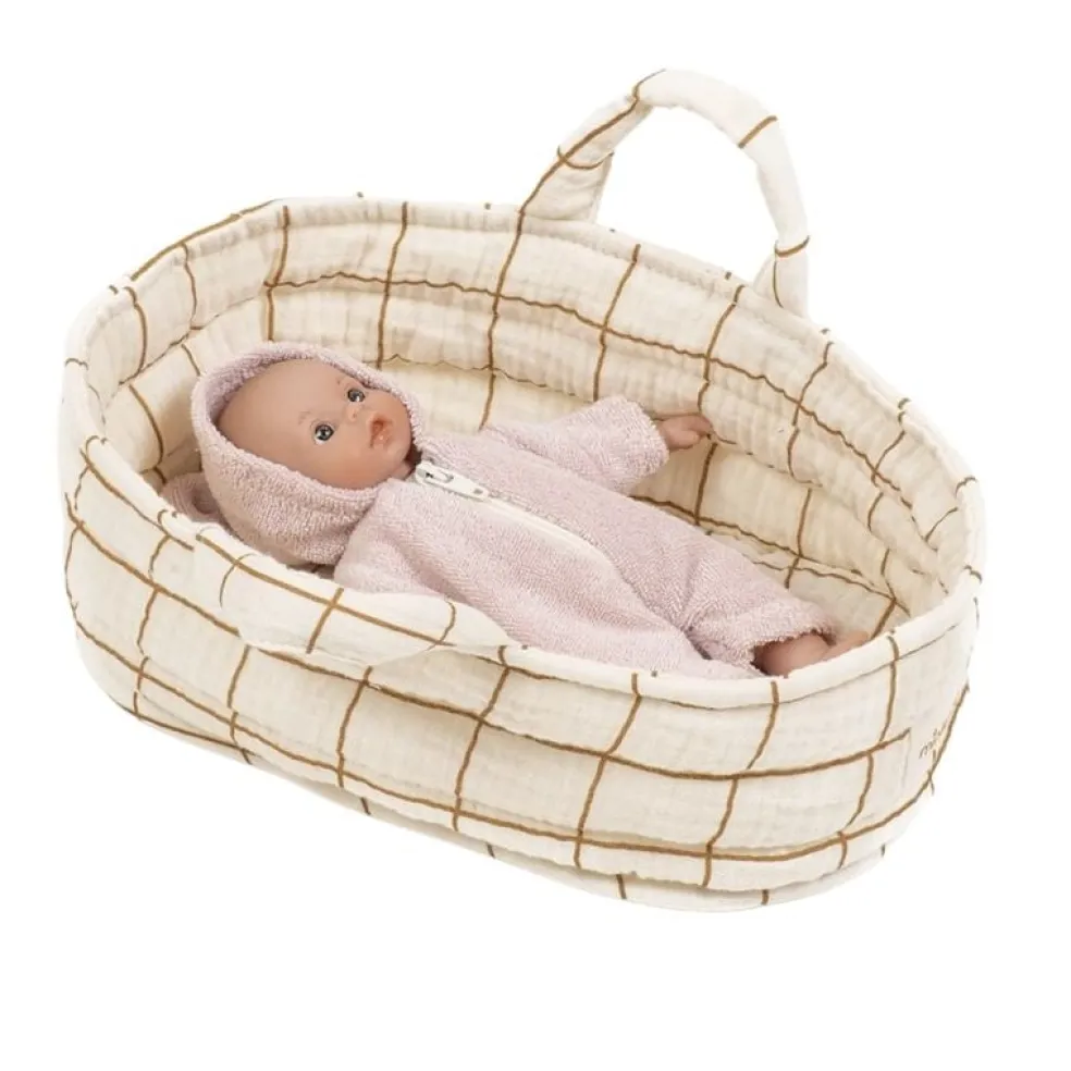 Minikane Puppen-Tragekorb Beige 17 cm