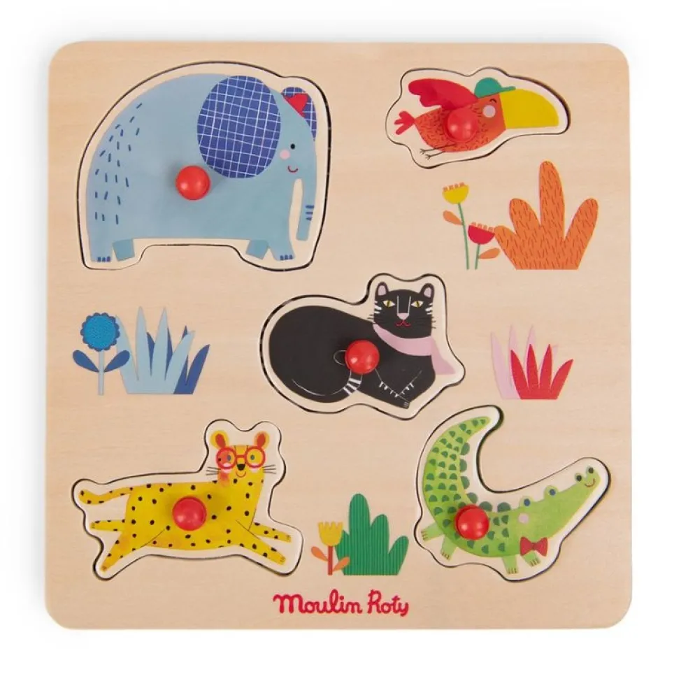 Moulin Roty Speelgoed Greifpuzzle Holz Les Toupitis 5 st.
