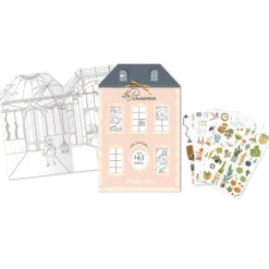 Moulin Roty Speelgoed Mallbuch mit Stickern Les Parisiennes