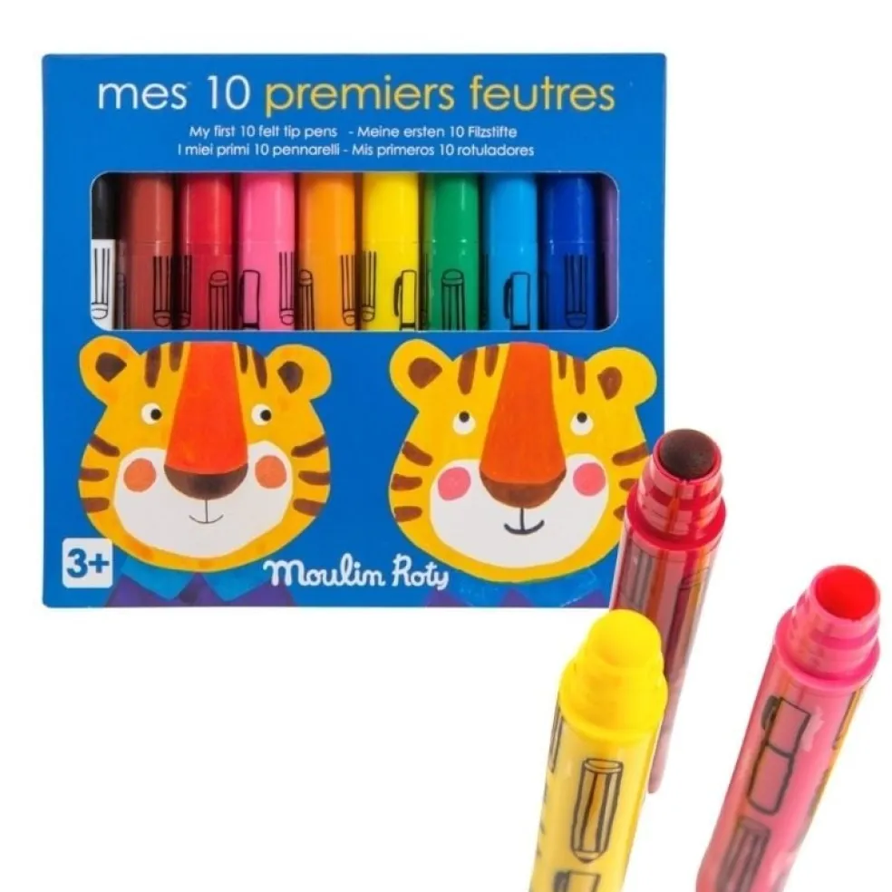 Moulin Roty Speelgoed Meine ersten 10 Filzstifte Les Popipop