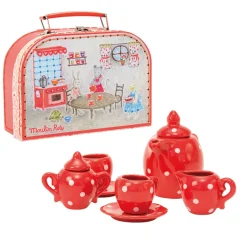 Moulin Roty Speelgoed Teeservice Rot Im Koffer Le Grande Famille