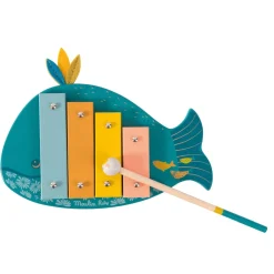 Moulin Roty Speelgoed Xylophon Walfisch Blau Le Voyage d'Olga