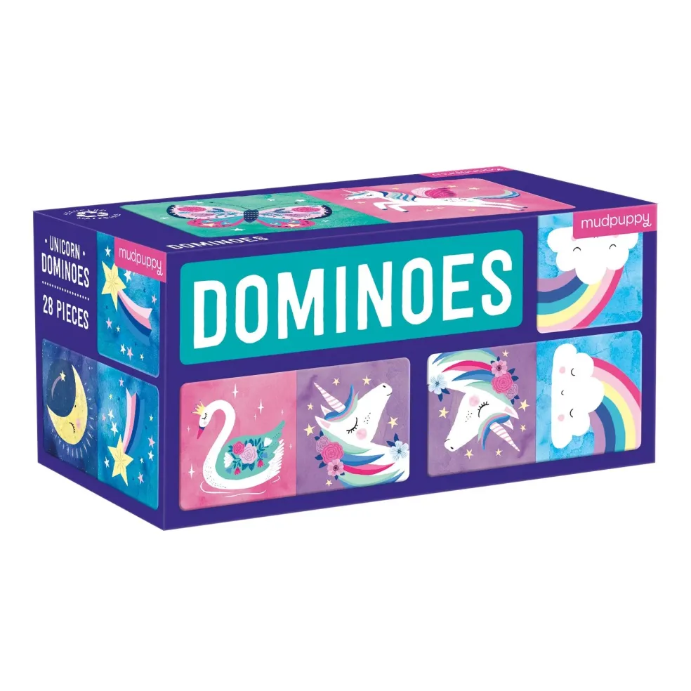 Mudpuppy Domino Einhorn Spiel Doppelseitig