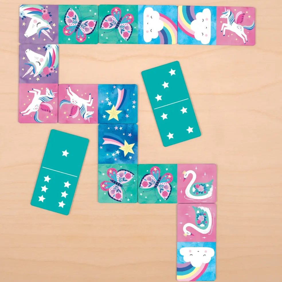 Mudpuppy Domino Einhorn Spiel Doppelseitig