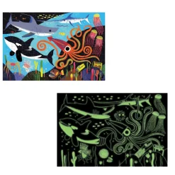 Mudpuppy Glow in the dark Puzzle Meeresräuber 100-teilig