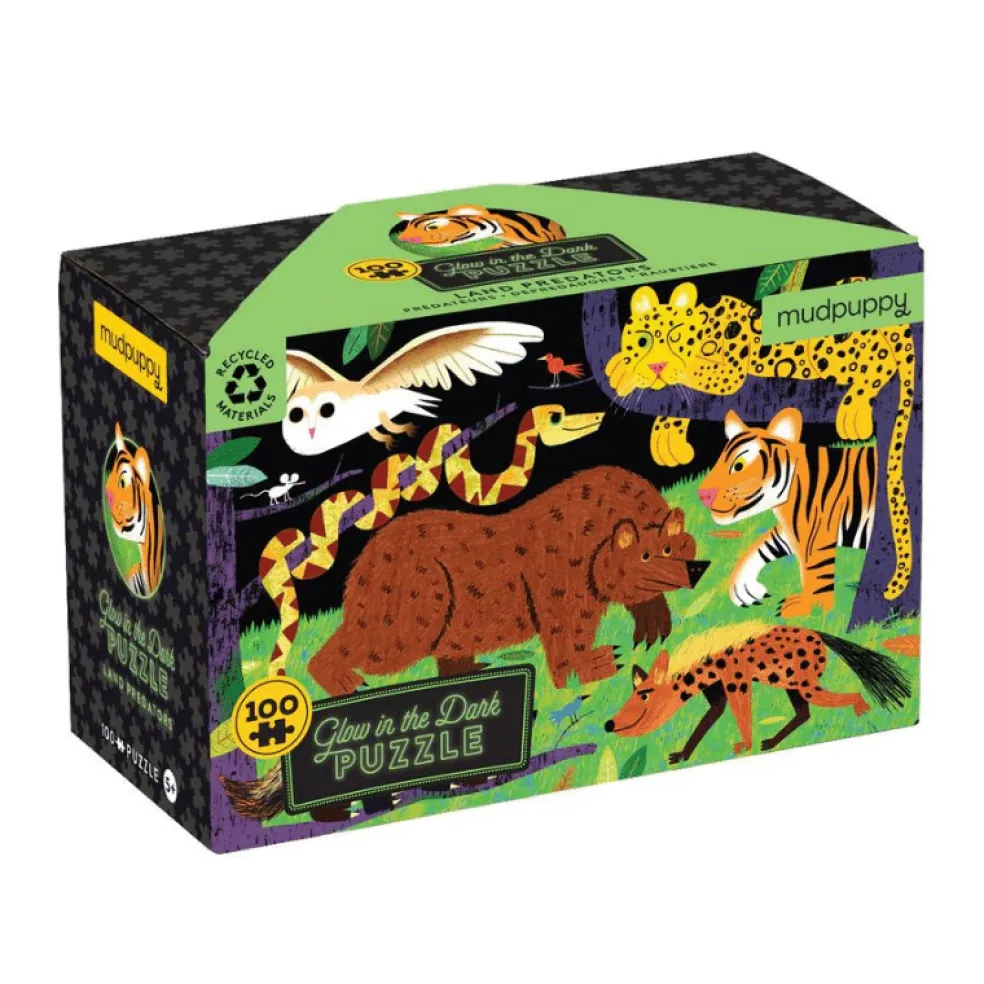 Mudpuppy Glow in the dark Puzzle Raubtiere 100-teilig