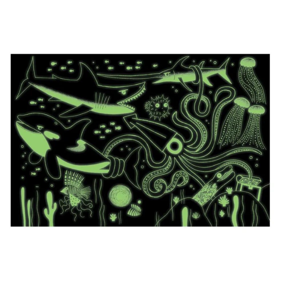 Mudpuppy Glow in the dark Puzzle Meeresräuber 100-teilig