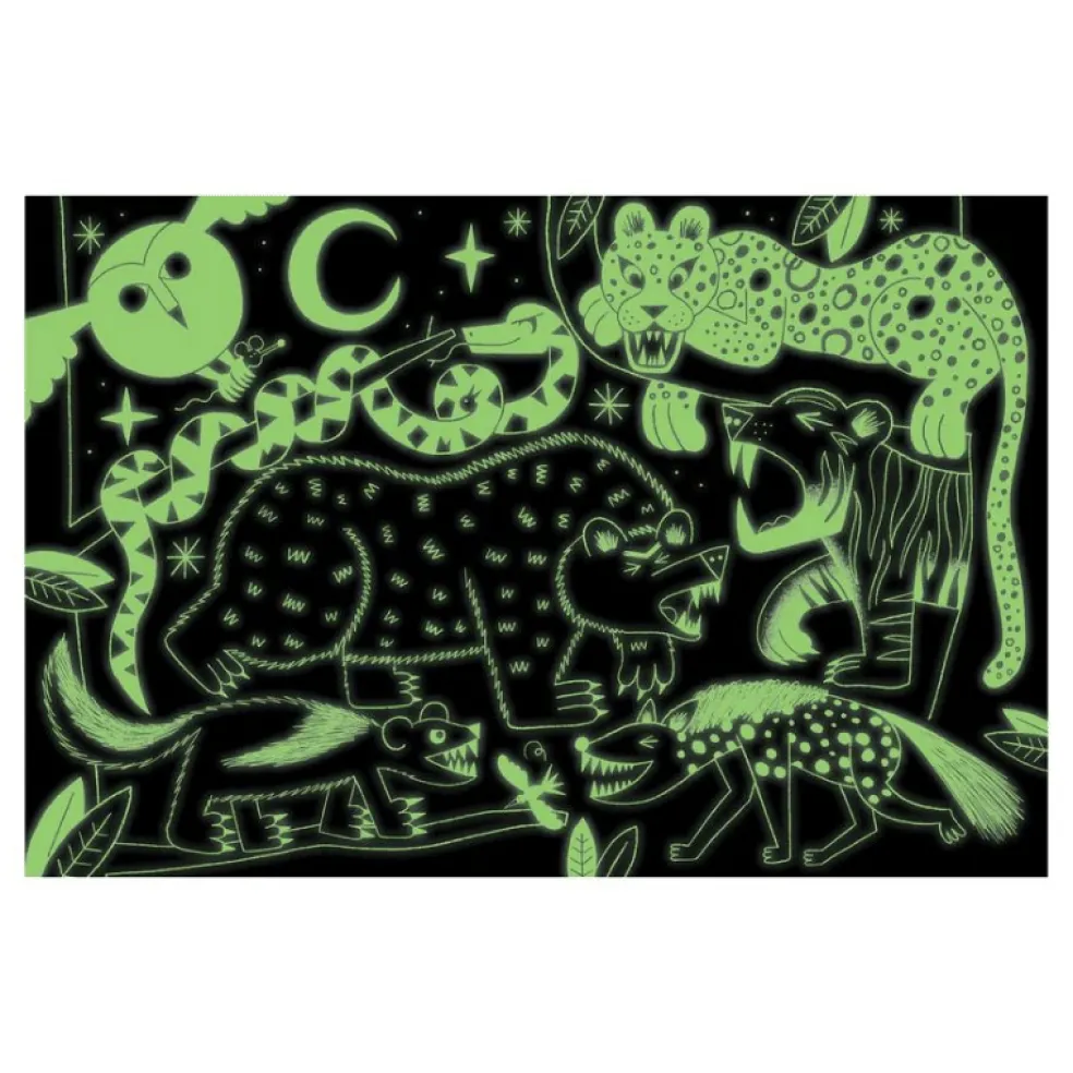 Mudpuppy Glow in the dark Puzzle Raubtiere 100-teilig