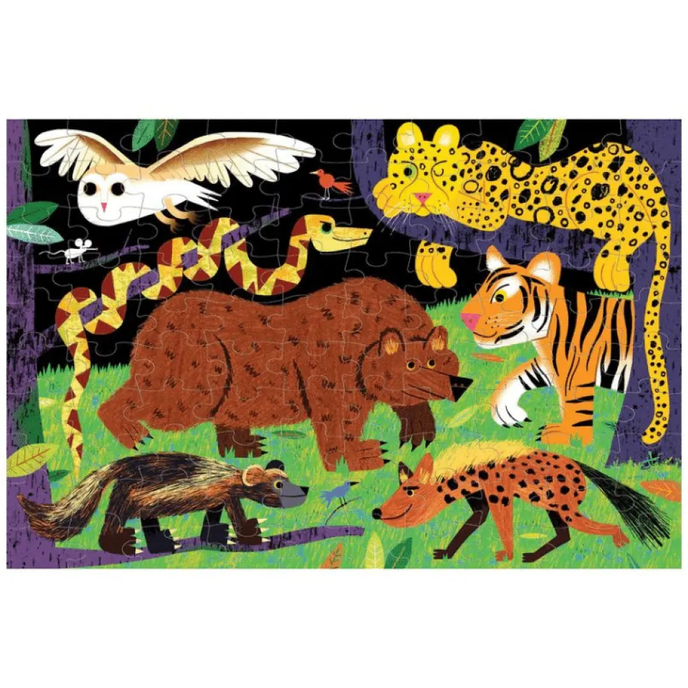 Mudpuppy Glow in the dark Puzzle Raubtiere 100-teilig