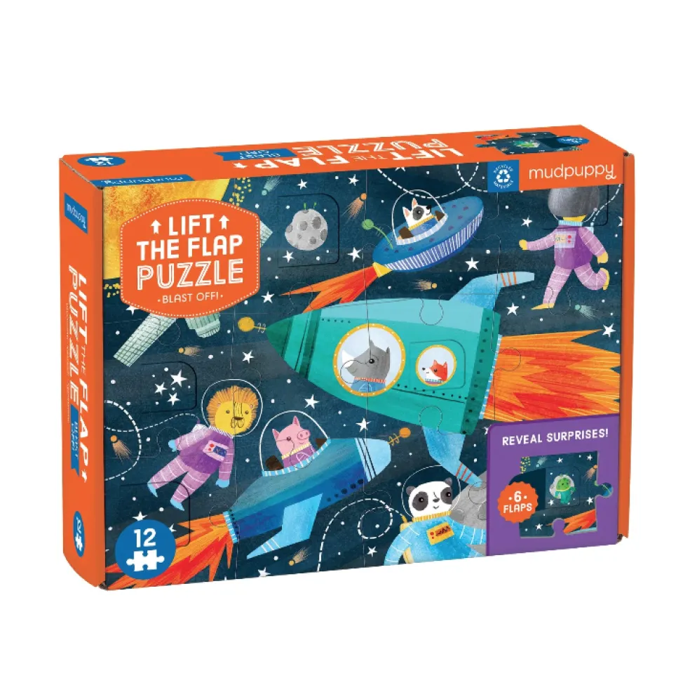 Mudpuppy Klappen-Puzzle Raumfahrt 12 st.