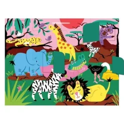 Mudpuppy Klappen-Puzzle Safari 12 Teile
