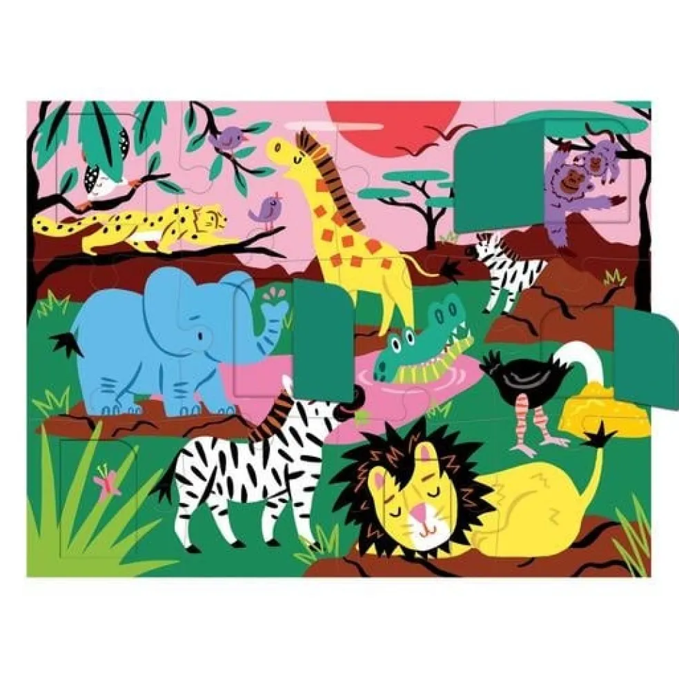 Mudpuppy Klappen-Puzzle Safari 12 Teile