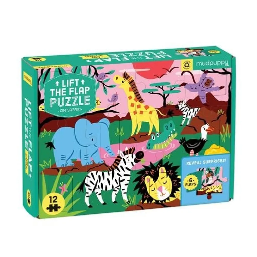 Mudpuppy Klappen-Puzzle Safari 12 Teile